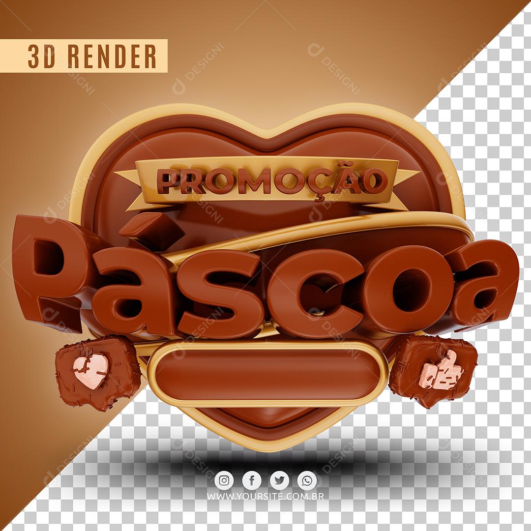 Promoção Páscoa Selo 3D Para Composição PSD