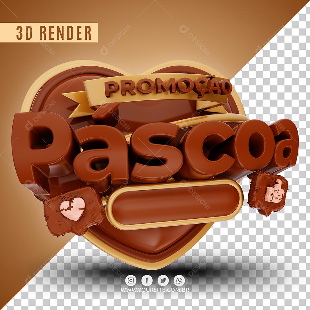 Selo 3D Promoção Páscoa Para Composição PSD