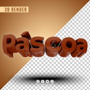 Páscoa Texto 3D Para Composição PSD