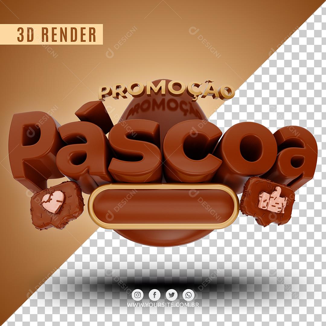 Promoção Páscoa Selo 3D Para Composição PSD