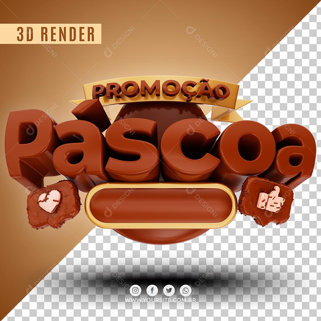 Selo 3D Promoção Páscoa Para Composição PSD