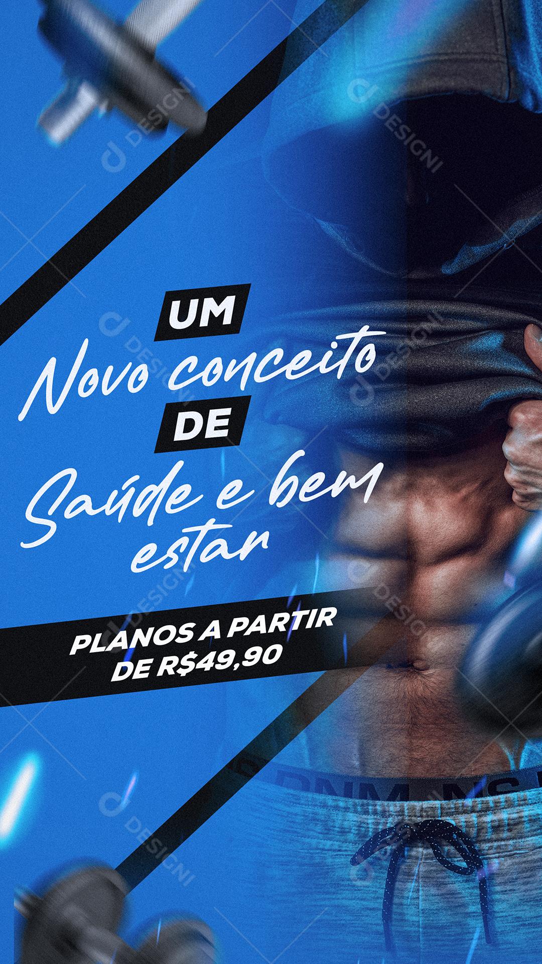 Um novo conceito de saúde e bem estar Academia Social Media PSD Editável