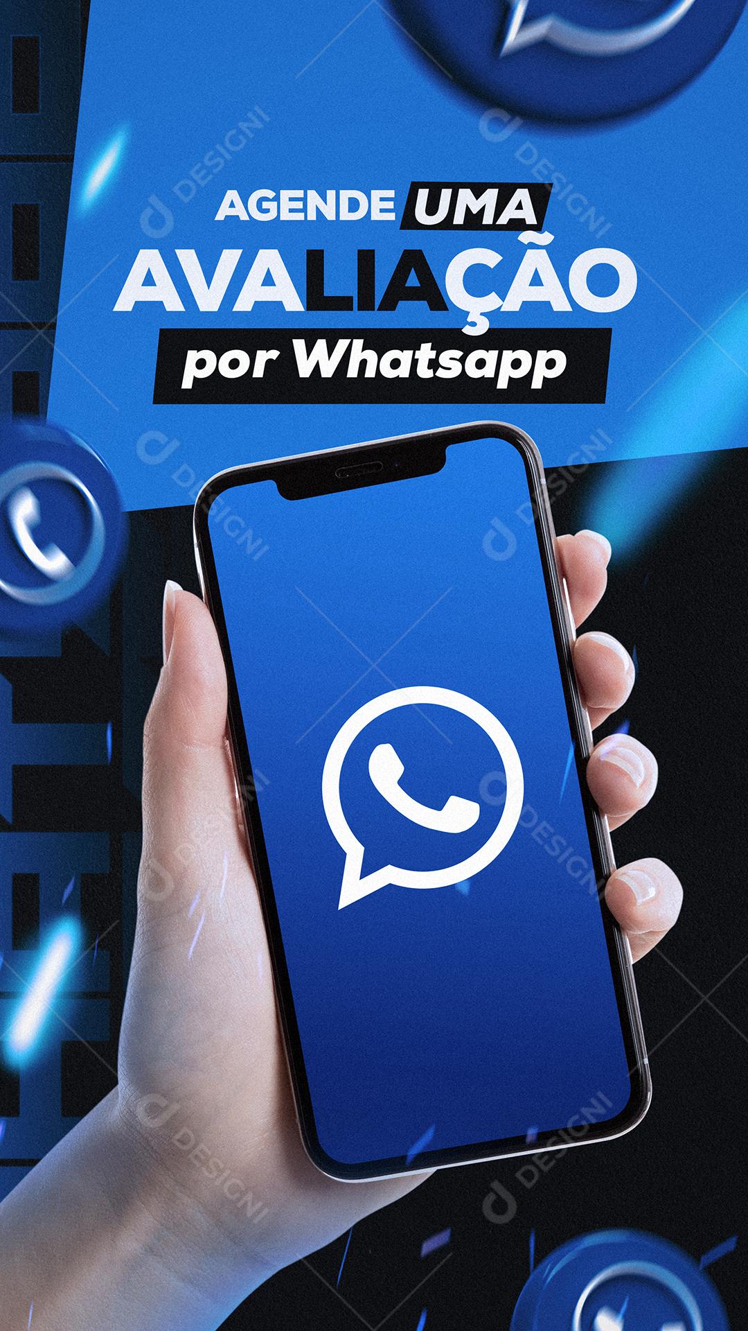 Agende uma avaliação por whatsapp Academia Social Media PSD Editável