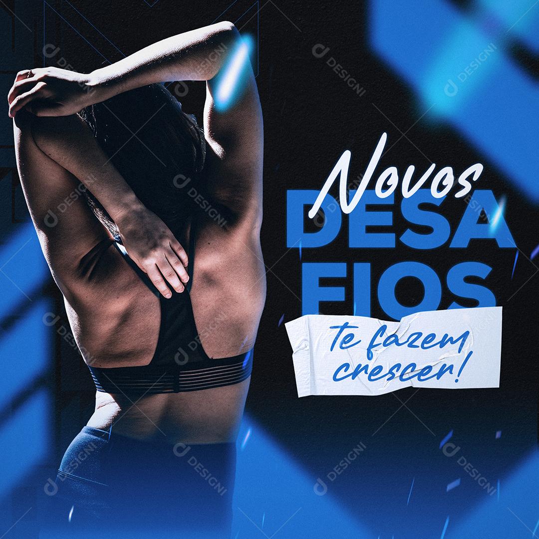 Social Media Novos desafios te fazem crescer Academia PSD Editável