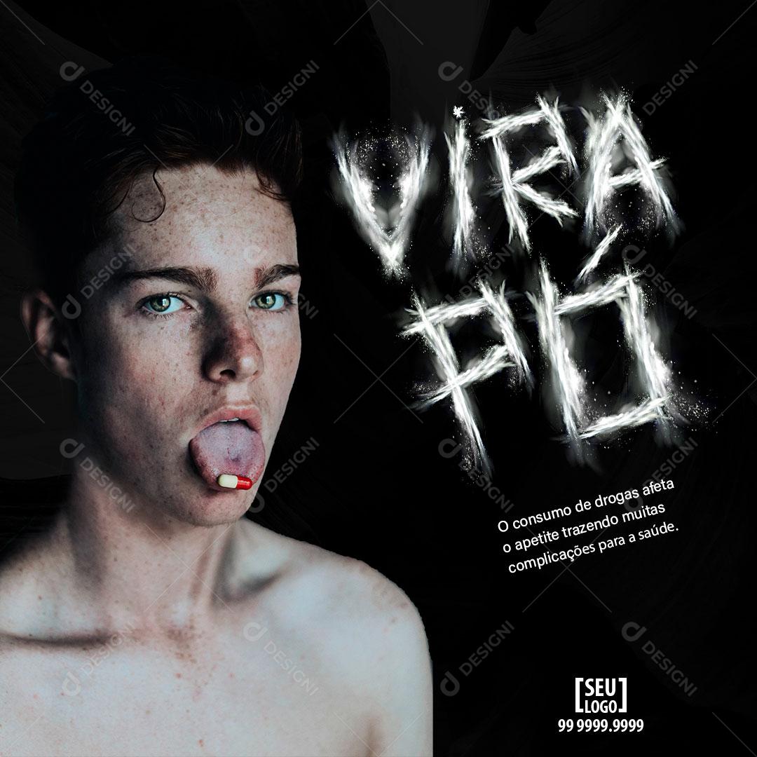 Social Media Drogas Dependência Química  Social Media PSD Editável