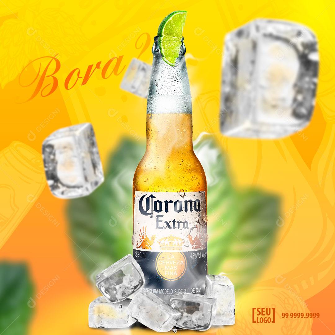 Social Media Bebidas Cerveja Corona Gelada  PSD Editável
