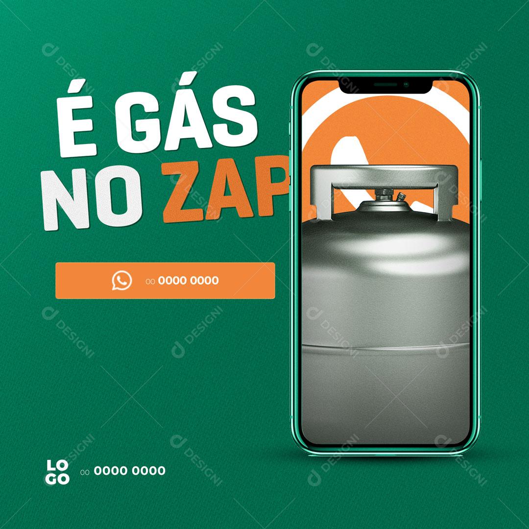 Post Gás no Zap Botijão Social Media PSD Editável