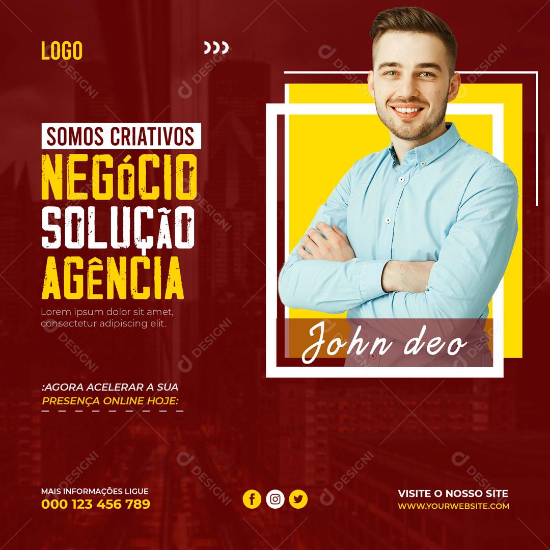 Somos Criativos Negócio Solução Agência Social Media PSD Editável