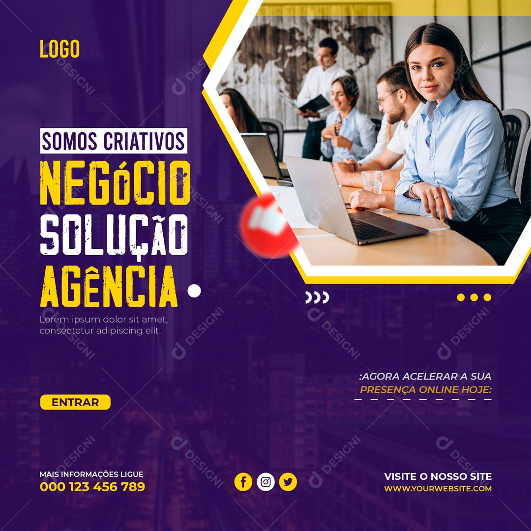 Somos Criativos Negócio Solução Agência Social Media PSD Editável