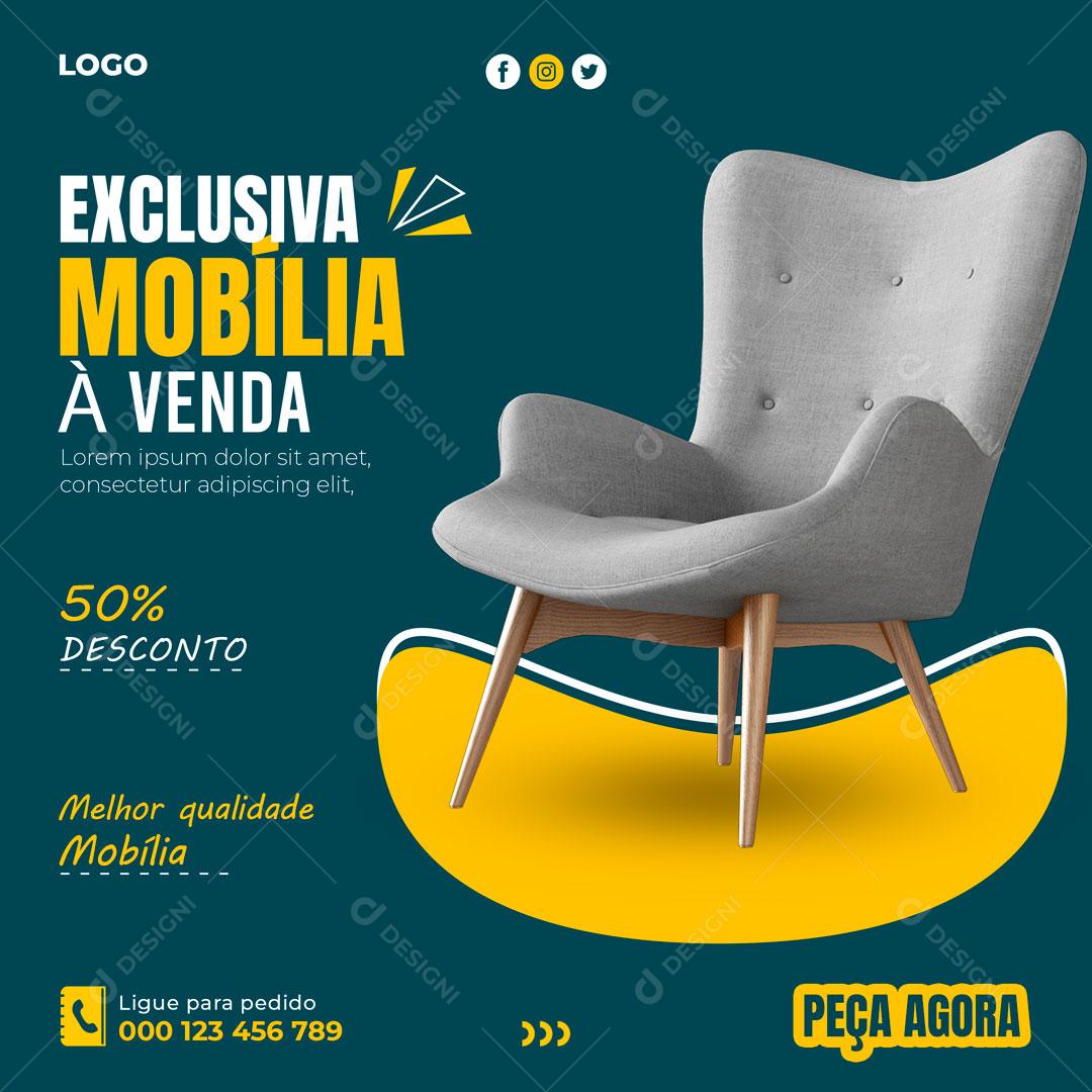 Exclusiva Mobília à Venda Empresa Social Media PSD Editável