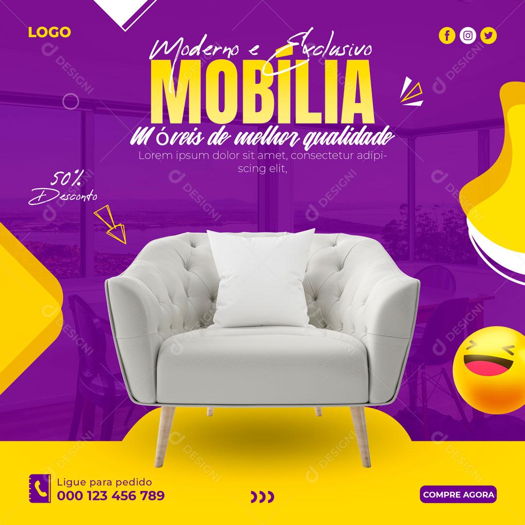 Exclusiva Mobília à Venda Empresa Social Media PSD Editável