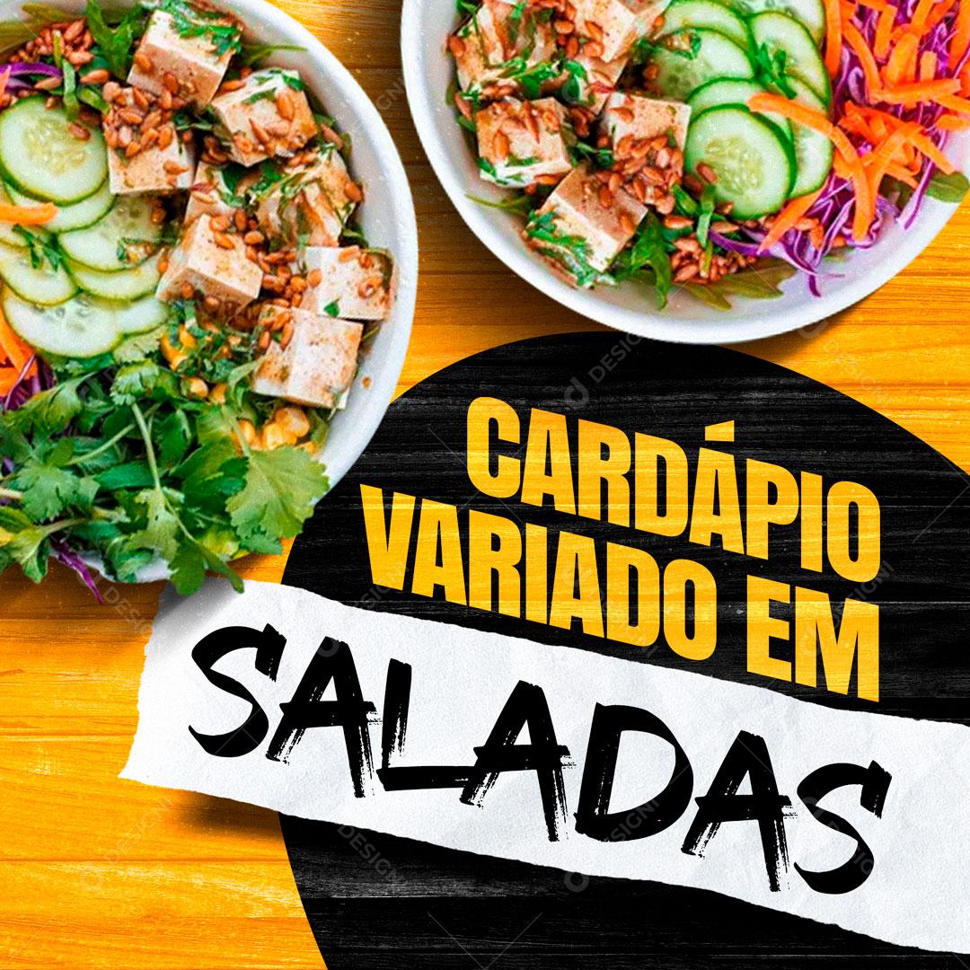 Cardápio Variado Em Saladas Social Media PSD Editável