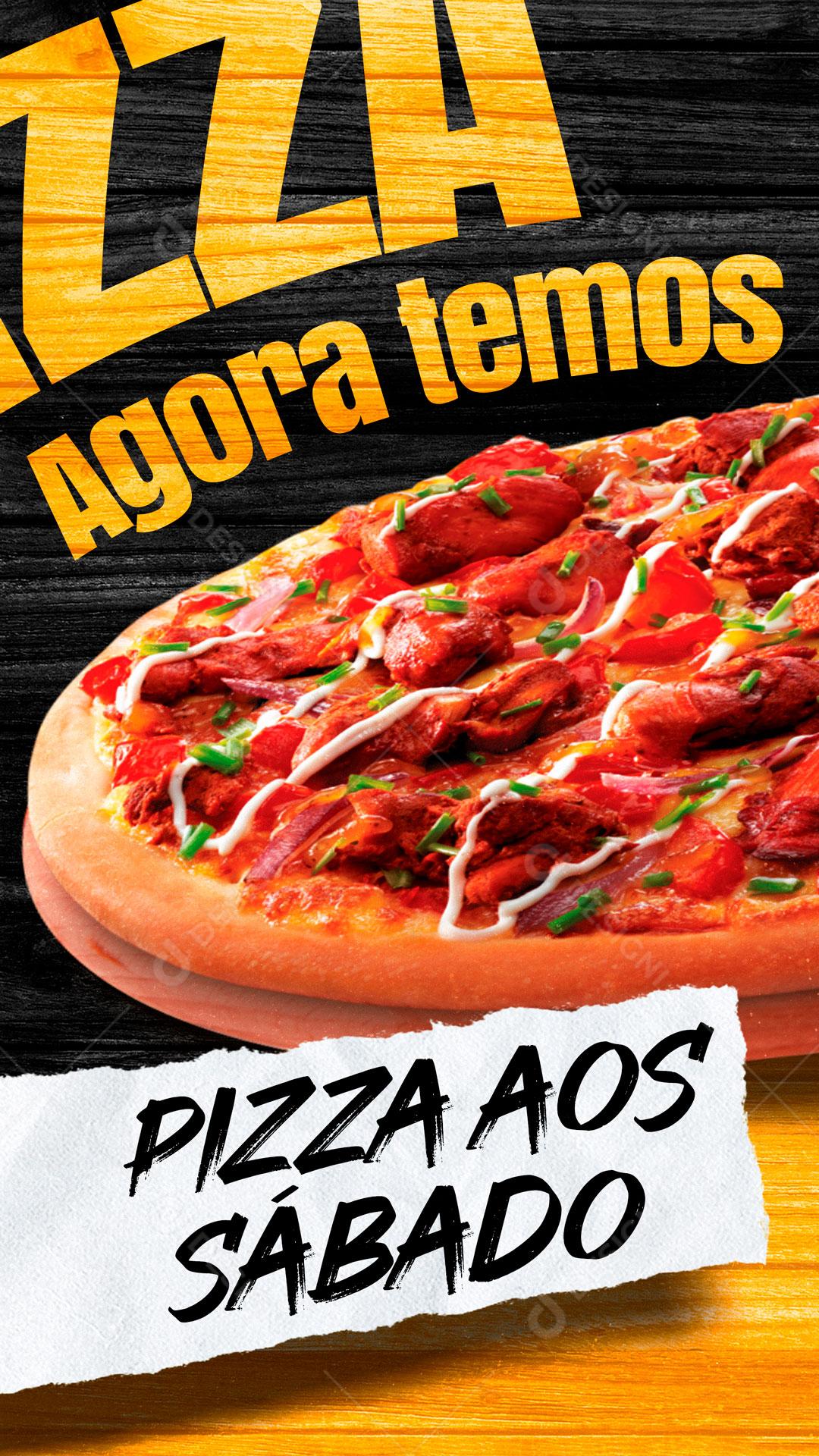 Agora Temos Pizza Aos Sábados Social Media PSD Editável