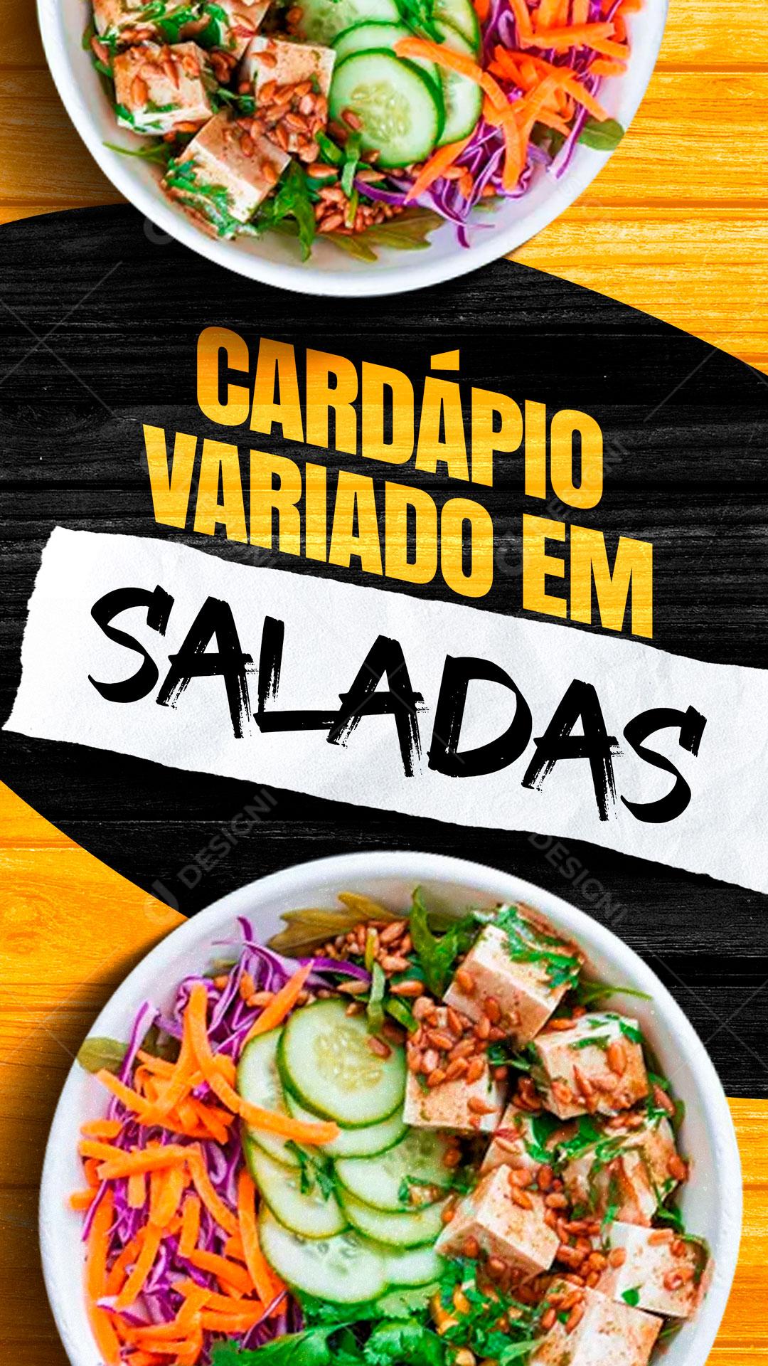 Cardápio Variado Em Saladas Social Media PSD Editável