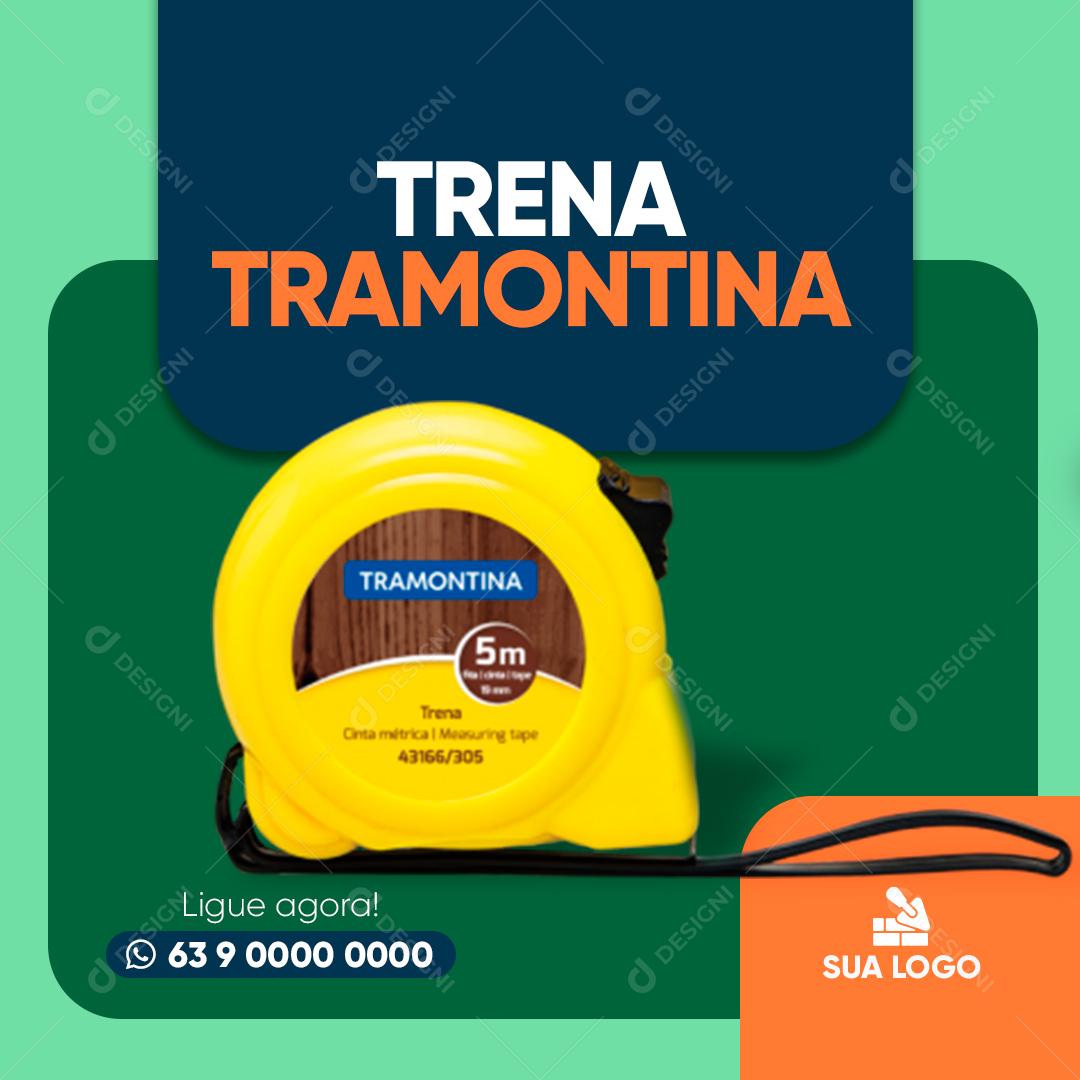 Post Lojas De Materiais De Construção Trena Social Media PSD Editável