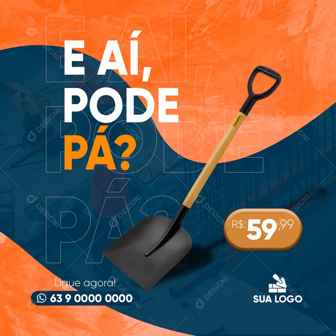 Lojas De Materiais De Construção Pá Social Media PSD Editável