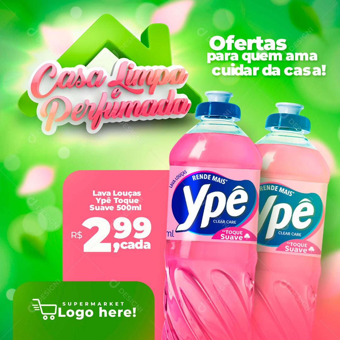 Ofertas Para Quem Ama Cuidar Da Casa Produtos De Limpeza Social Media PSD Editável