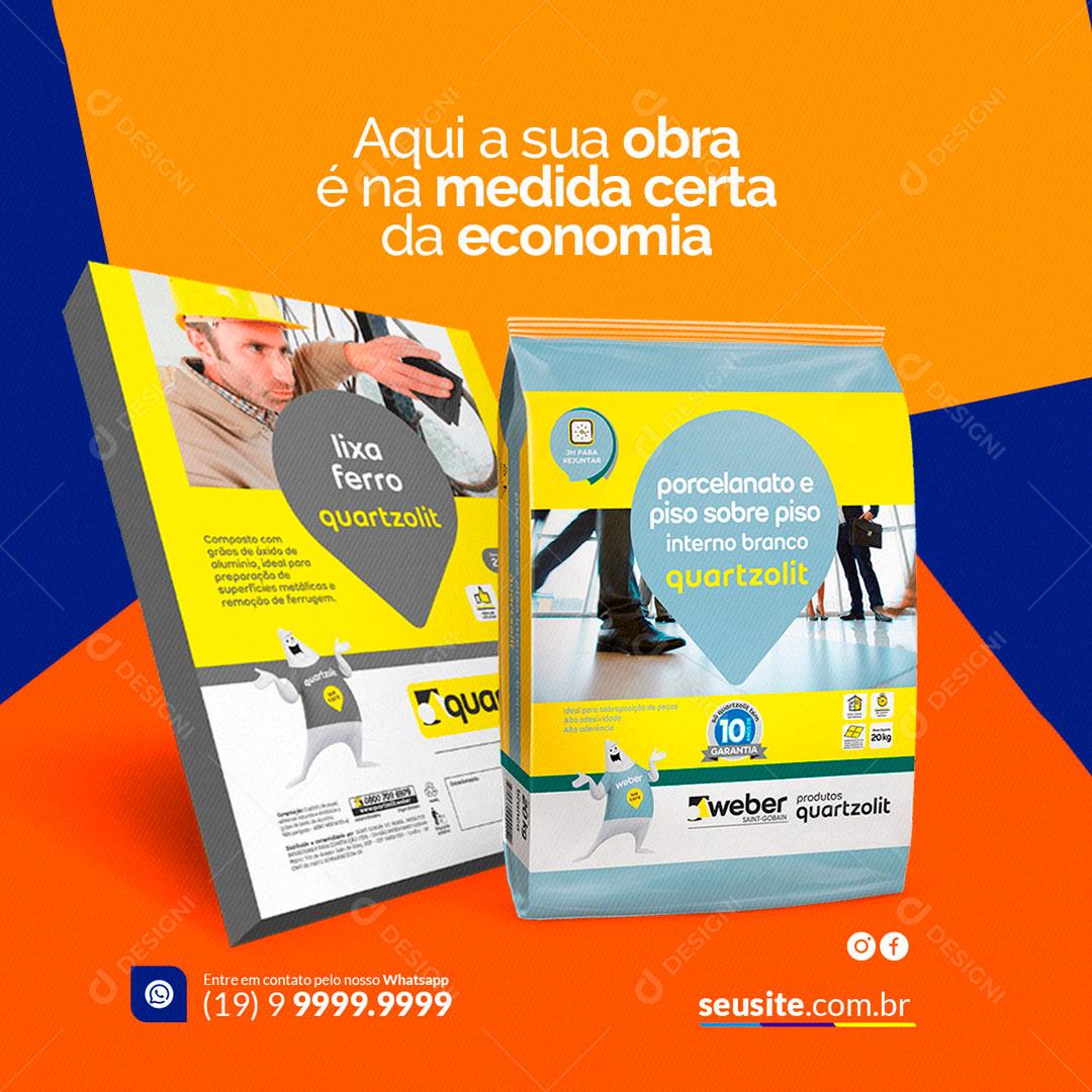 Aqui Sua Obra é Na Medida Certa Da Economia Social Media PSD Editável