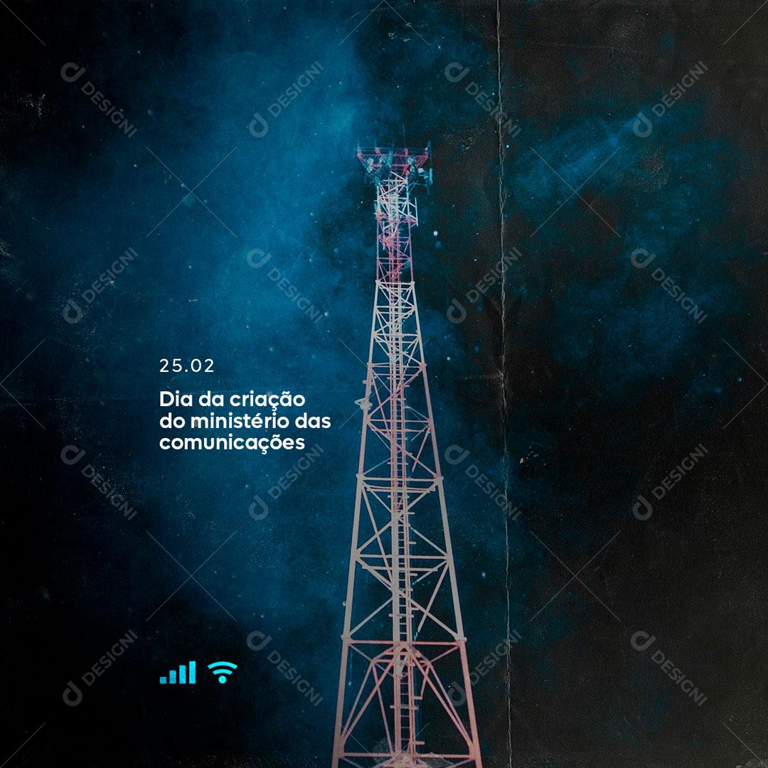 25 De Fevereiro Dia Da Criação Do Ministério De Comunicação Social Media PSD Editável