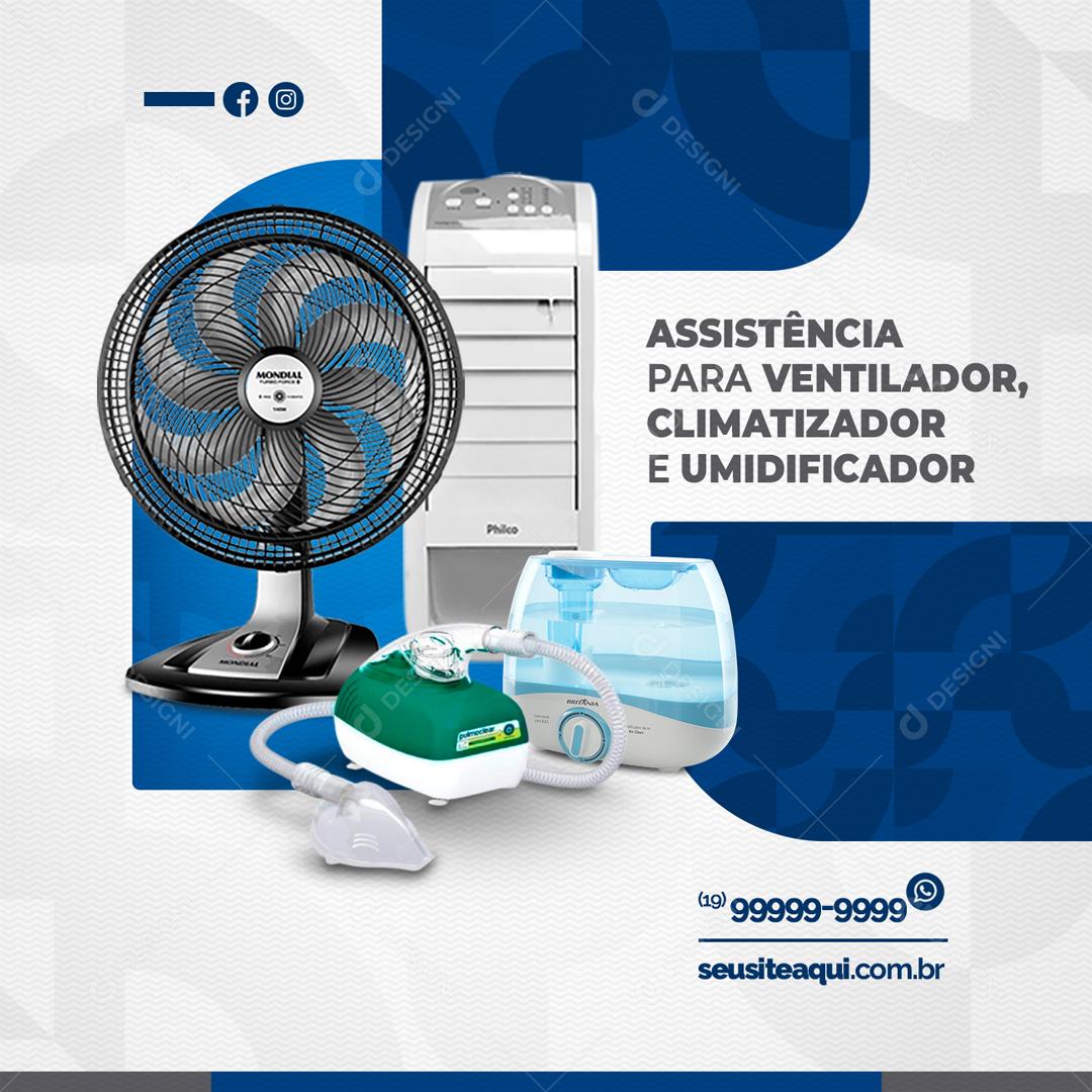 Assistência Para Ventilador Climatizado Social Media PSD Editável
