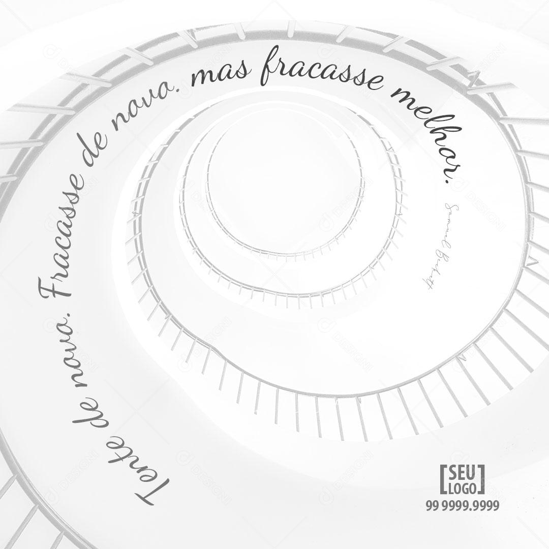 Frase Motivacional Tente de Novo Social Media PSD Editável