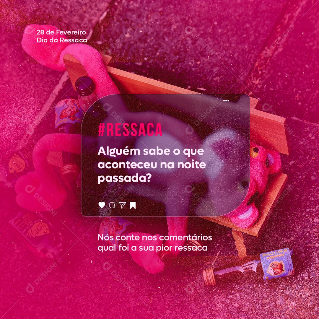 Social Media Ressaca Alguém Sabe o Que Aconteceu PSD Editável