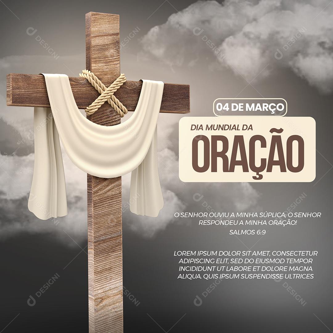 Dia da Oração O Senhor Ouviu a Minha Súplica Social Media PSD Editável