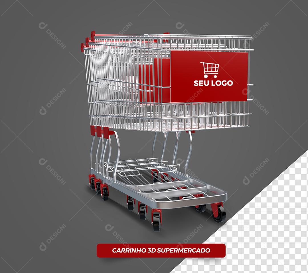 Carrinho de Supermercado Elemento 3D PSD