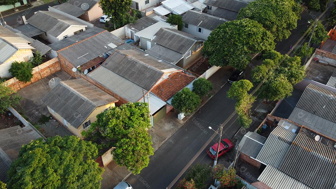 Vista aerea de uma cidade casas paisagem