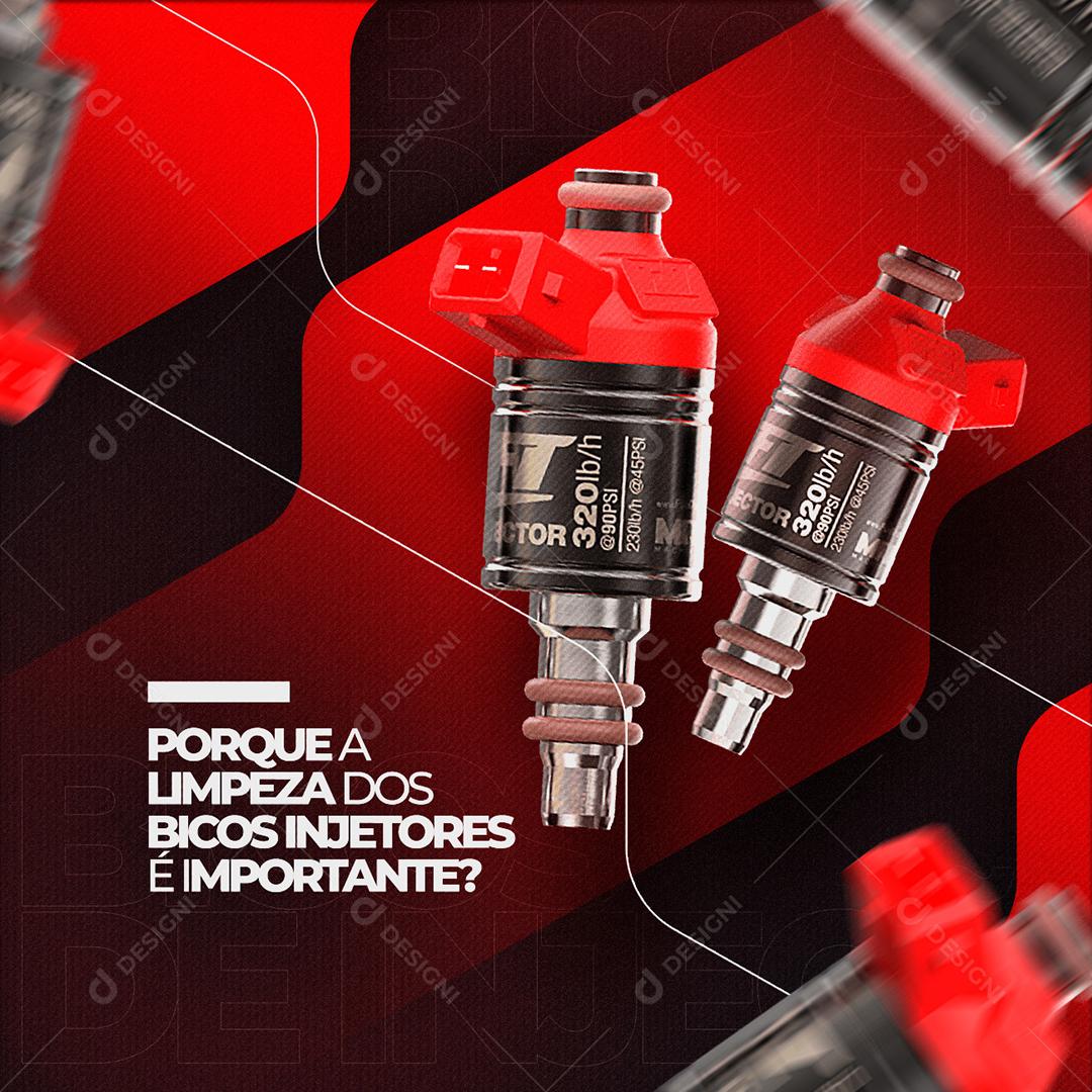 Post Feed Oficina Mecânica Porque a Limpeza Dos Bicos Social Media PSD Editável