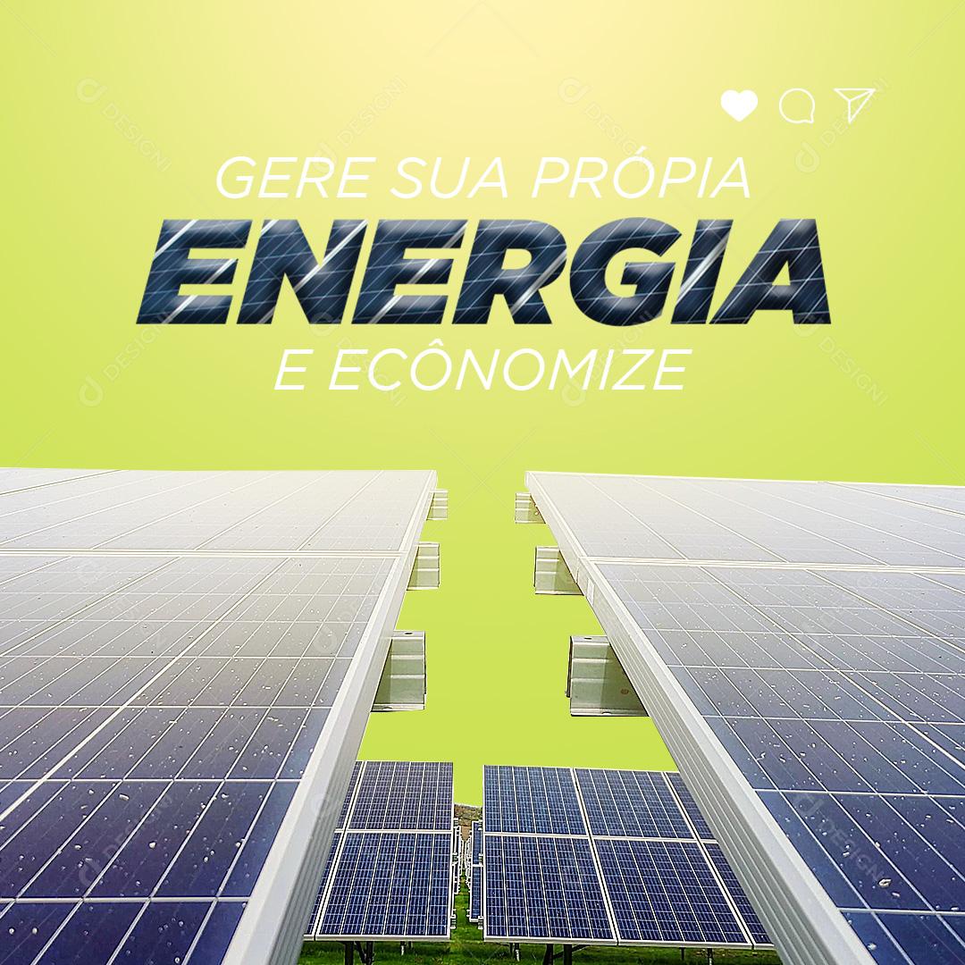 Social Media Energia Solar Gere Sua Energia PSD Editável