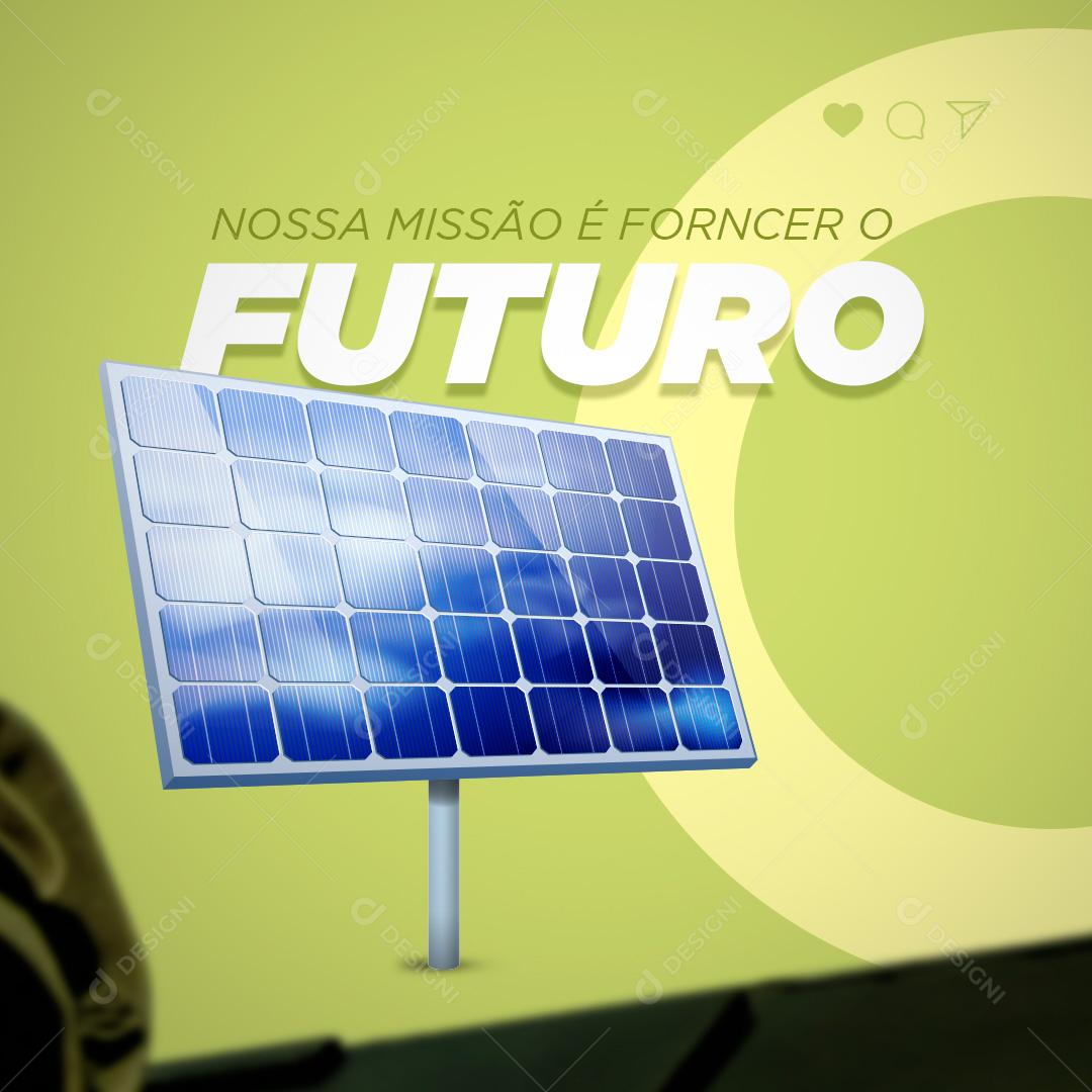 Energia Solar Nosso Missão é Fornecer o Futuro Social Media PSD Editável