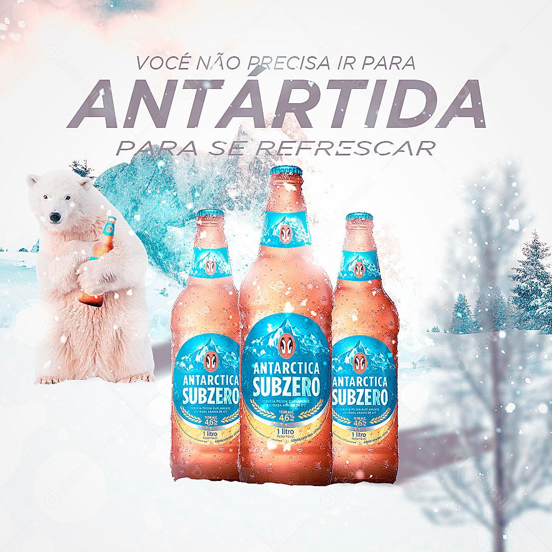 Post Bebidas Cerveja Antarctica Sub Zero Social Media PSD Editável