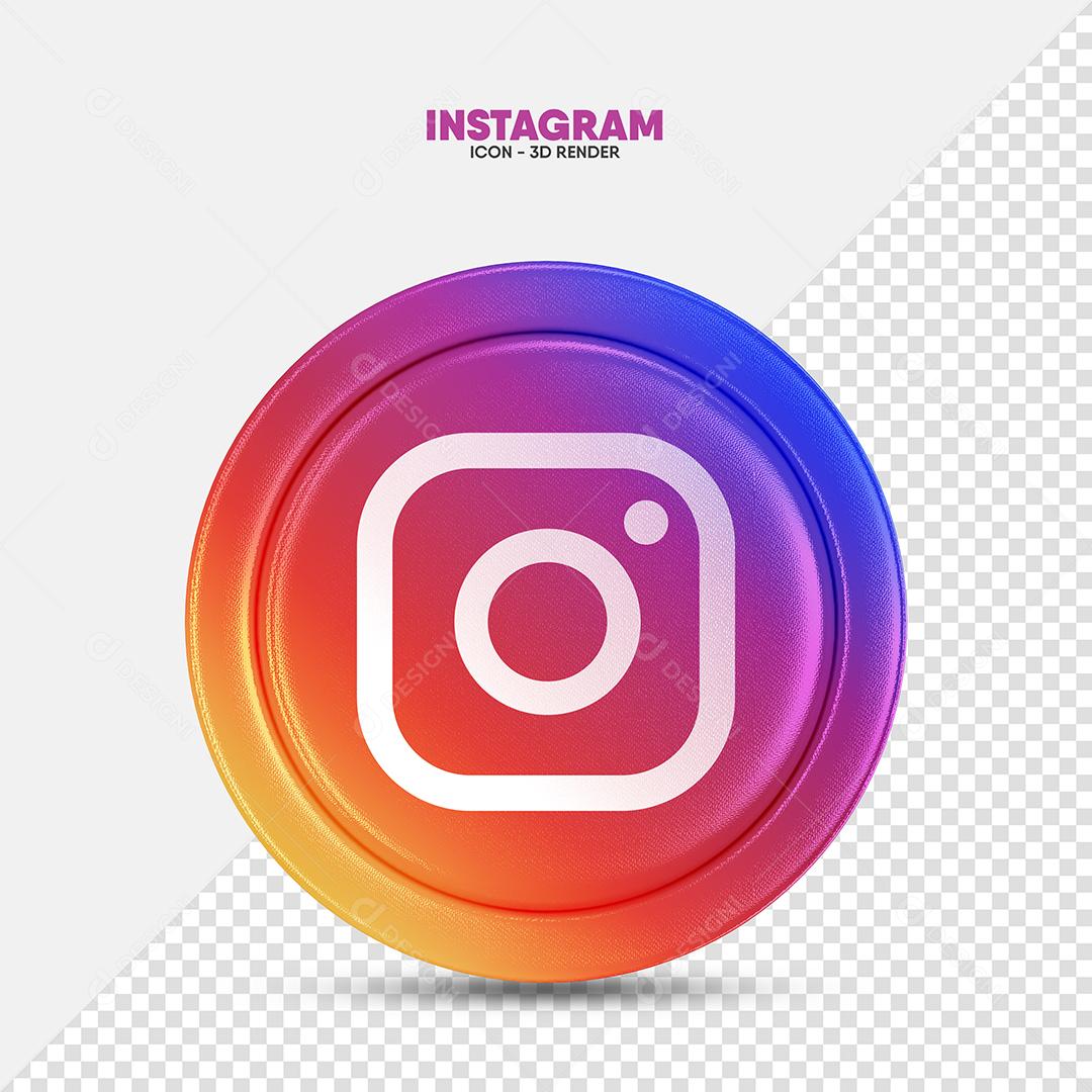 Instagram Ícone 3D Elemento Para Composição PSD