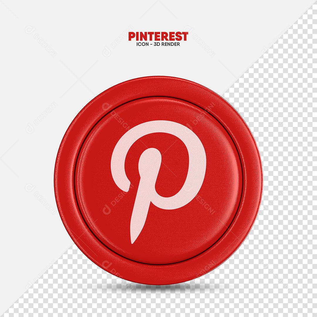 Pinterest Ícone 3D Para Composição PSD