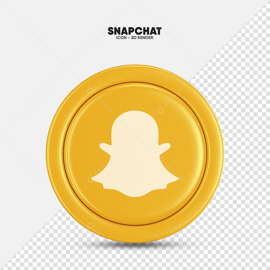 Snapchat Ícone 3D Preto Para Composição PSD