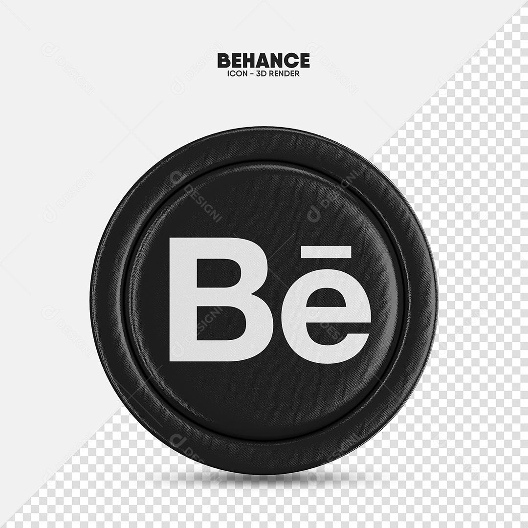 Behance Ícone 3D Para Composição PSD