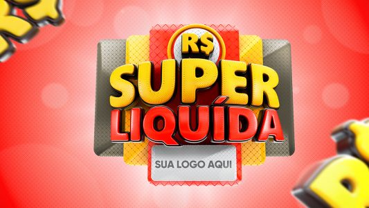 Selo 3D Super Liquida Para Composição PSD