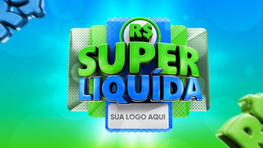 Selo 3D Super Liquida Para Composição PSD
