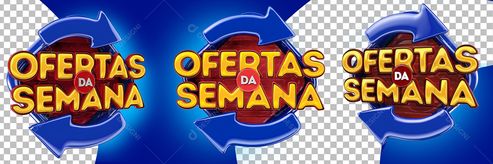 Ofertas da Semana Selos 3D Vários Ângulos  Para Composição PSD