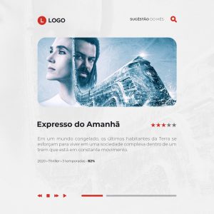Post Expresso do Amanha Filmes Séries Social Media PSD Editável