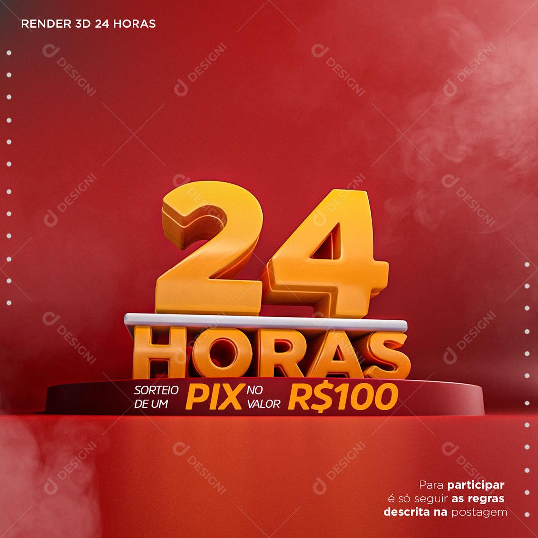 Background 24 Horas Sorteio de um PIX Texto Editável PSD