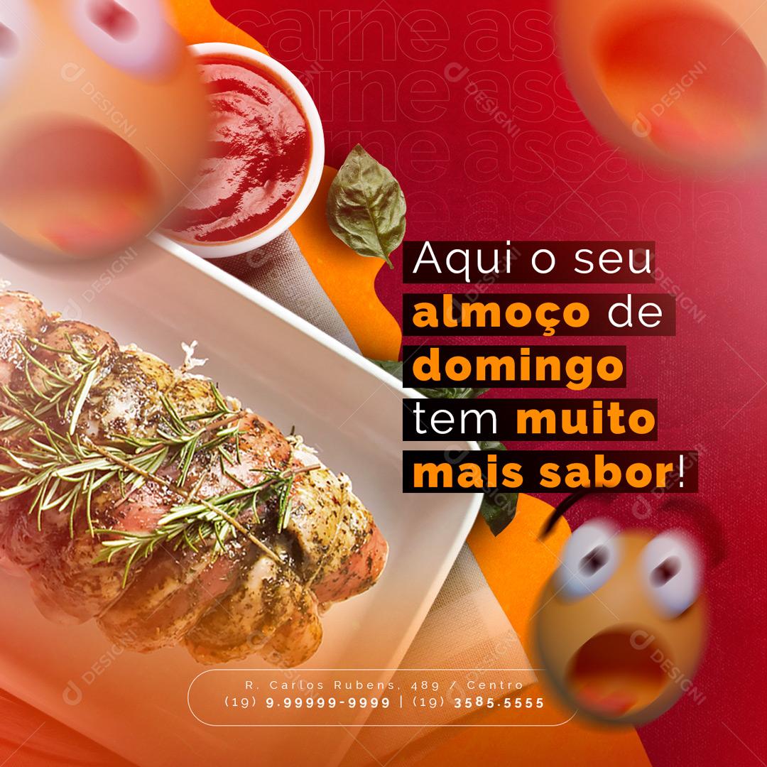 Social Media Aqui o seu almoço de domingo tem muito mais sabor Açougue PSD Editável