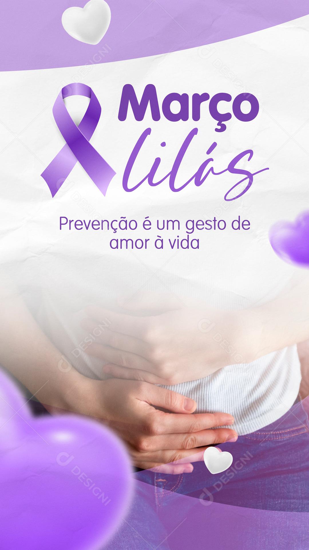 Março Lilás Prevenção Do Câncer Do Colo Do Útero Social Media PSD Editável