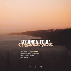 Frase Motivacional Segunda Feira Vista-se de Gratidão Social Media PSD Editável