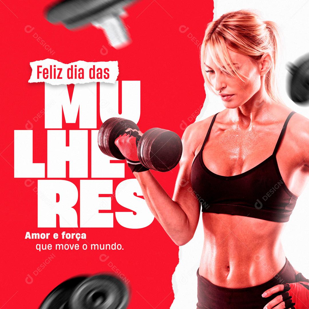 Feliz Dia Das Mulheres 8 De Março Academia Social Media PSD Editável