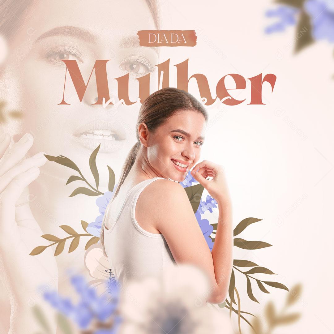 Dia Internacional da Mulher 8 De Março uma Linda Mulher Social Media PSD Editável