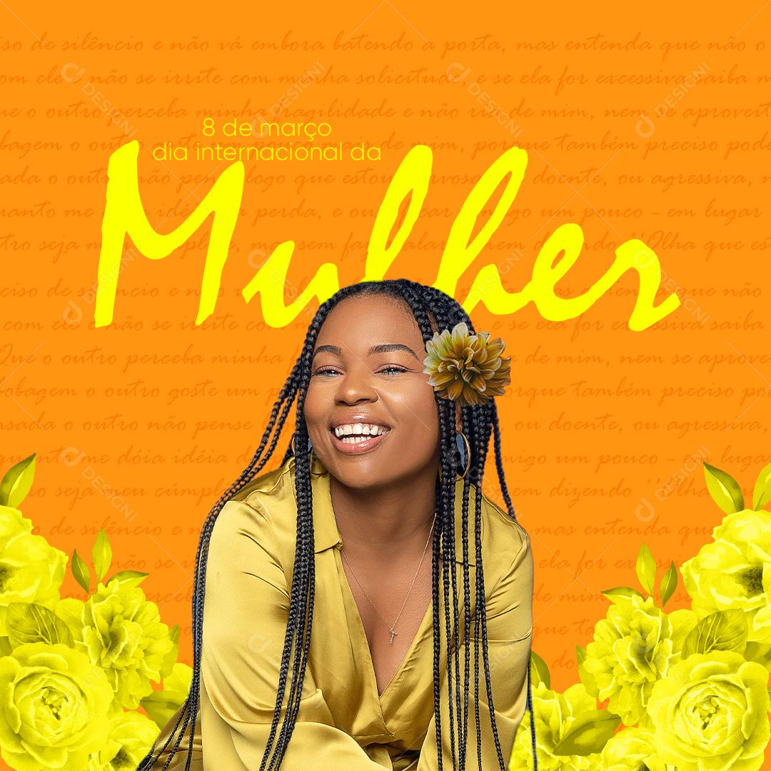 Social Media Dia Internacional da Mulher - 8 de Março Linda Mulher PSD Editável