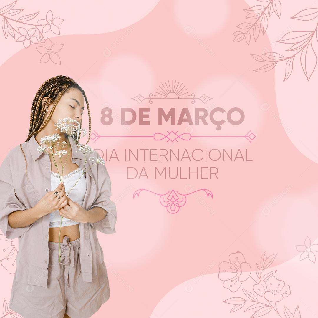 Post Dia Internacional da Mulher - 8 de Março Uma Mulher Bonita Social Média PSD Editavel