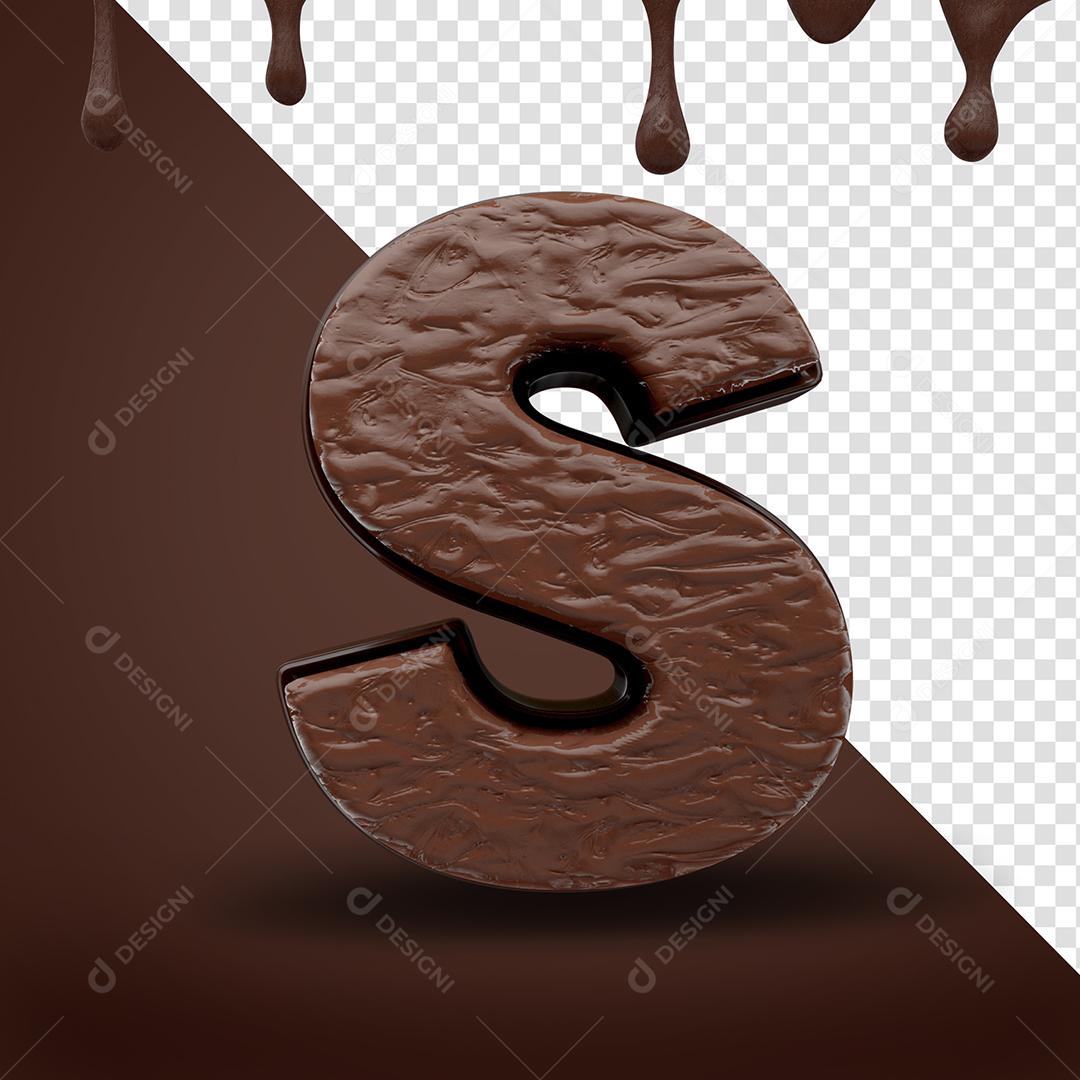 Elemento 3D Letra S Para Composição PSD